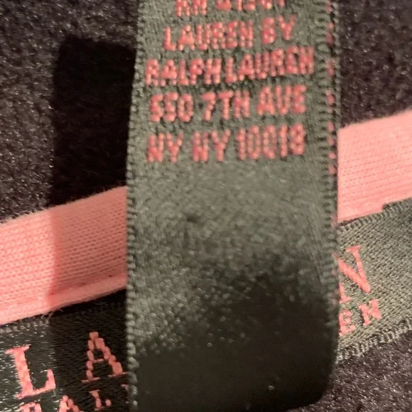 Ralph Lauren Women’s
Zip Up Jacket ~ Black with Pink Signature RLL Emblem - Picture 6 of 7